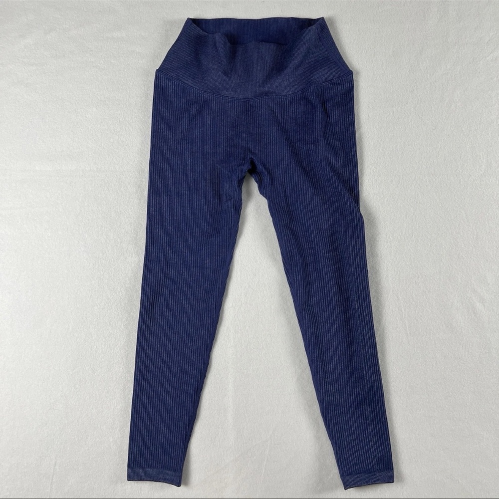 Balance Athletica Vitality Women's HighRise Ribbed Channel Leggings Purple Large